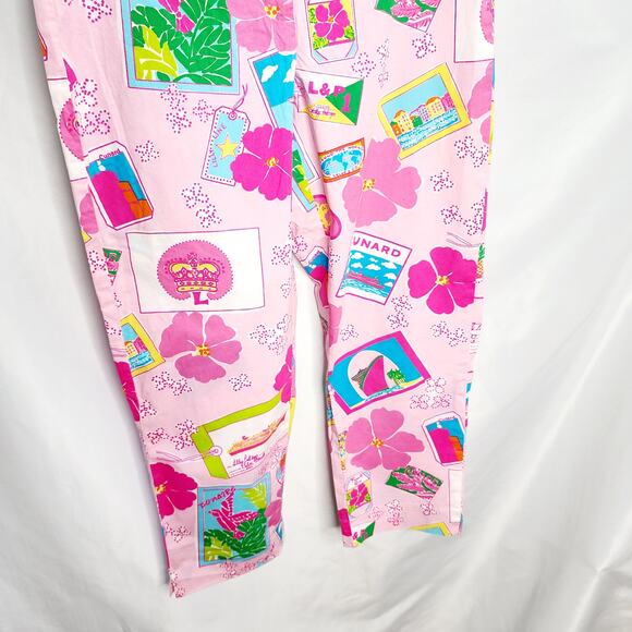 Vintage Lilly Pulitzer White Label Cruise Away Vacation Cropped Pants Size 6 - Picture 6 of 10